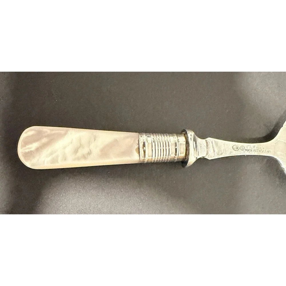 Antique Sheffield Mother of Pearl Handle Serving Set JB S John Blyde EPNS A1